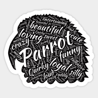 Parrot Head - Word Cloud Sticker